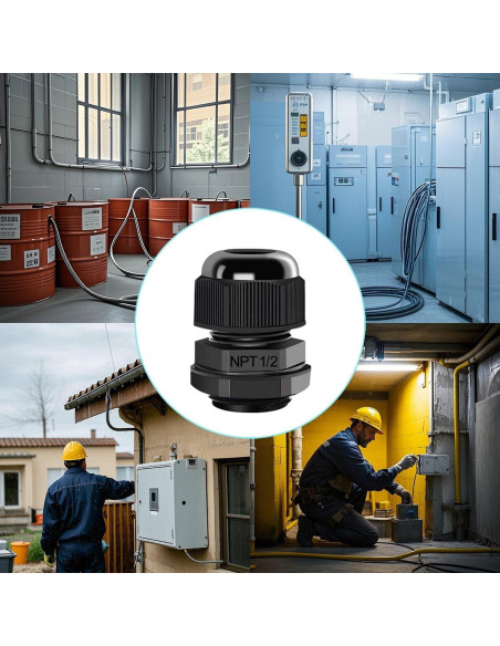 Paquete de 10 Pasacables Impermeables Aandxmok NPT 1/2"