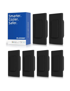 Interruptor de Luz Inteligente ELEGRP Wi-Fi 2.4GHz Negro - 6 Unidades