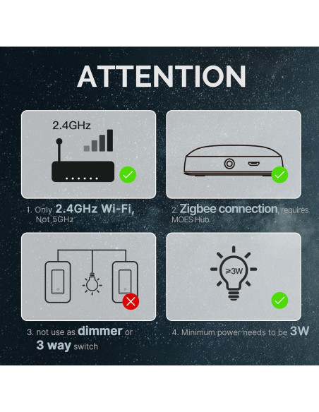 Interruptor Inteligente Zigbee 1 Gang MOES, Control Remoto, Compatible con Alexa