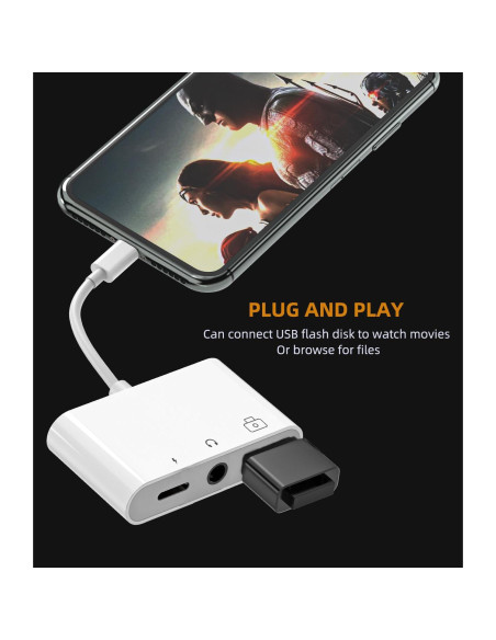 Adaptador 3 en 1 Zoyuzan Lightning a 3.5mm y USB OTG para iPhone