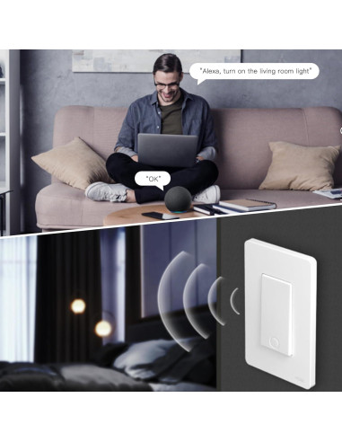 Interruptor Inteligente Zigbee 1 Gang MOES, Control Remoto, Compatible con Alexa