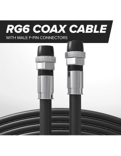 Cable Coaxial RG6 7.5m THE CIMPLE CO Doble Blindaje Negro 2