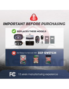 Control Remoto de Garaje ASONPAO MCT-3 2 Piezas 67.6g 2