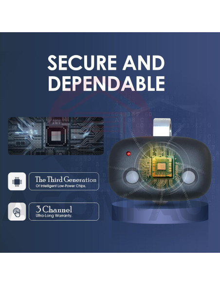 Control Remoto de Garaje ASONPAO MCT-3 2 Piezas 67.6g