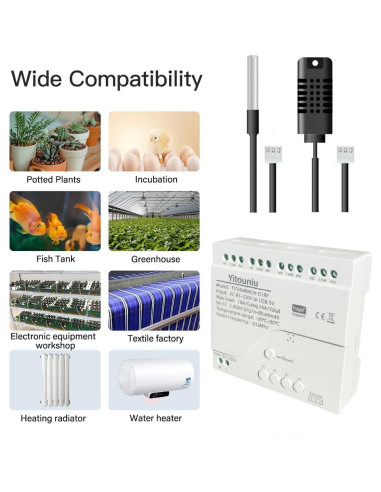 Controlador de Temperatura Inteligente Tuya 4 Canales 85-250V
