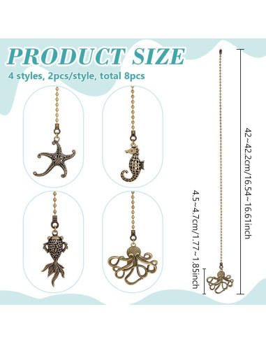 Cadena de Tirar para Ventilador de Techo BENECREAT 4 Estilos