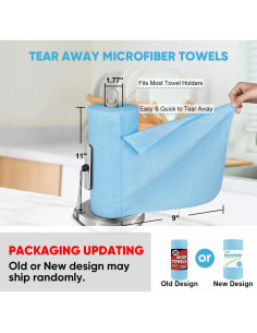 Toallas de Microfibra AIDEA 55 Hojas Azul 28x23 cm Lavables 2