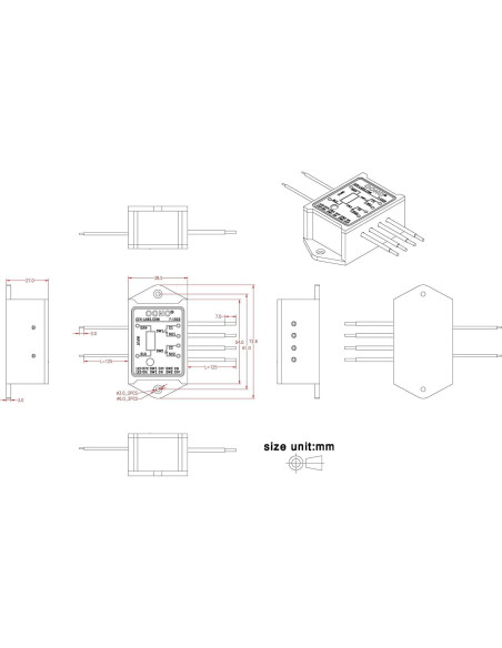 Módulo de Relé de Potencia CZH-LABS DPST 8A 110V-230V