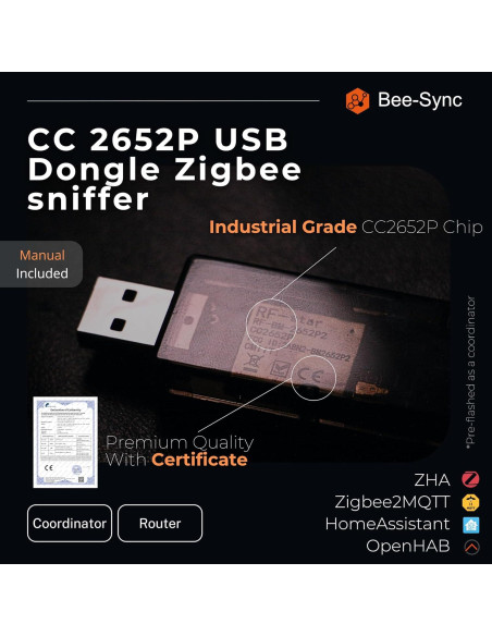 Adaptador USB ZigBee 3.0 Bee-Sync para Hogar Inteligente