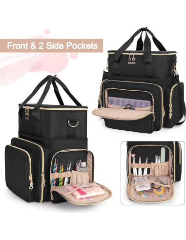 Organizador de Esmaltes BAFASO Doble Capa 70 Botellas Negro