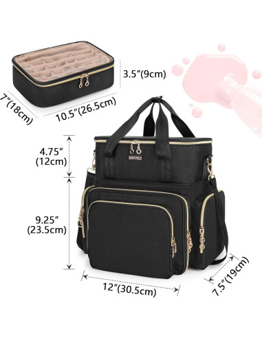 Organizador de Esmaltes BAFASO Doble Capa 70 Botellas Negro