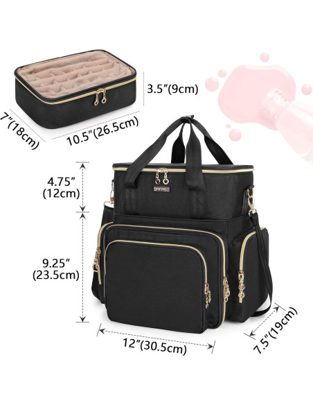 Organizador de Esmaltes BAFASO Doble Capa 70 Botellas Negro Organizador de Esmaltes BAFASO Doble Capa 70 Botellas Negro