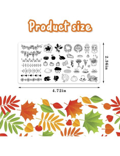 Conjunto de Plantillas de Estampado de Uñas ALIBBON Otoño 6 Pcs 2