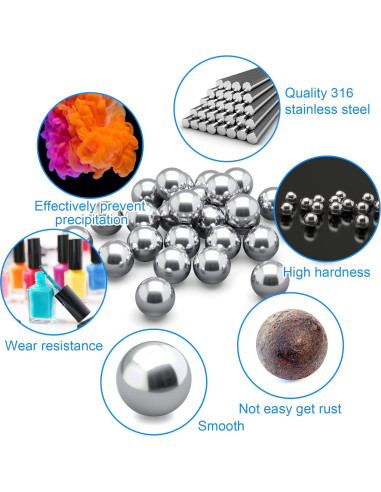 Bolas de Mezcla de Pintura PAGOW 400pcs Acero Inoxidable 3mm