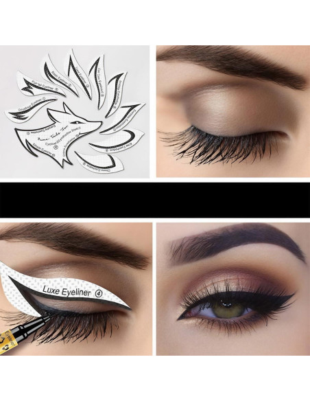 Plantillas de Maquillaje de Ojos The Budsea - 12 Pares Reutilizables Plantillas de Maquillaje de Ojos The Budsea - 12 Pares Reutilizables