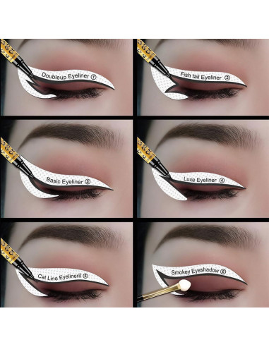 Plantillas de Maquillaje de Ojos The Budsea - 12 Pares Reutilizables