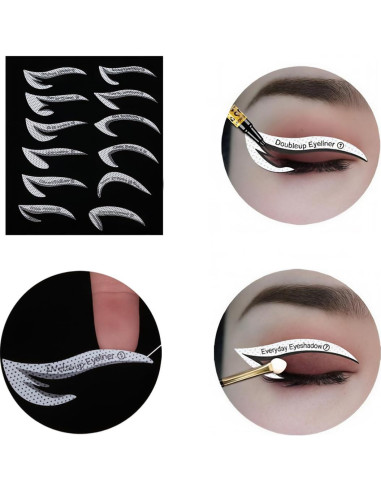 Plantillas de Maquillaje de Ojos The Budsea - 12 Pares Reutilizables