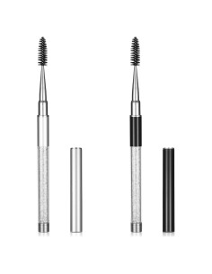 2 Cepillos de Cejas Reutilizables Qulkws con Tapa - Negro y Blanco