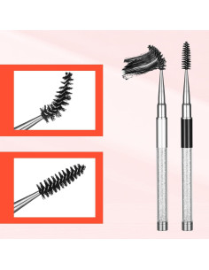 2 Cepillos de Cejas Reutilizables Qulkws con Tapa - Negro y Blanco 2