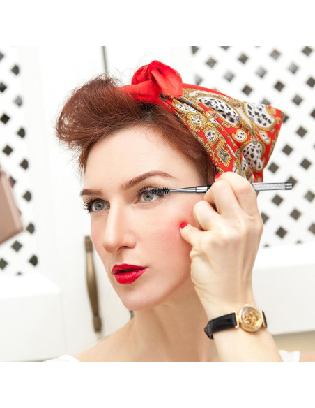 2 Cepillos de Cejas Reutilizables Qulkws con Tapa - Negro y Blanco