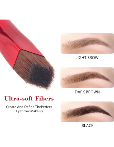 Cepillo de Cejas Profesional XMOSNZ Angulado 2 Pcs Rojo