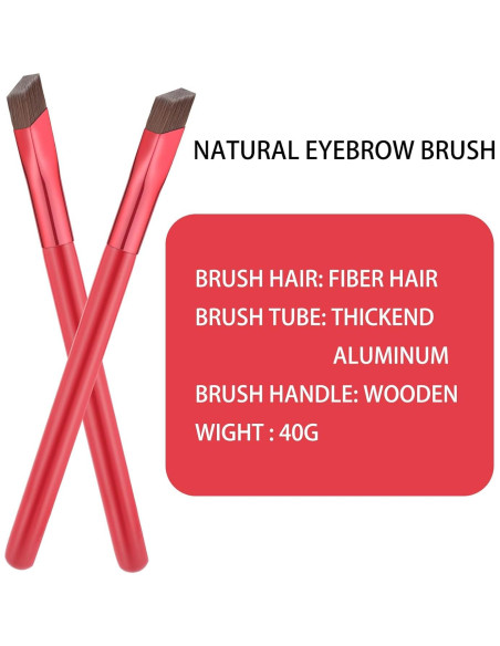 Cepillo de Cejas Profesional XMOSNZ Angulado 2 Pcs Rojo