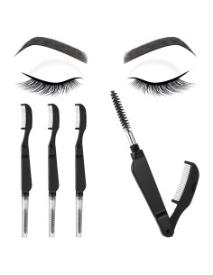 Peines de Pestañas y Cejas Boao - 4 Piezas Plegables Negro