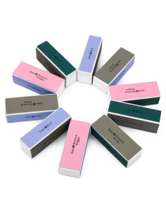 Bloque de Pulido de Uñas AHIER 10 Piezas 4 Vías Colorido