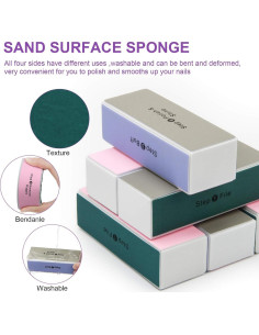 Bloque de Pulido de Uñas AHIER 10 Piezas 4 Vías Colorido 2