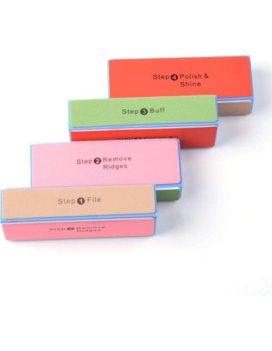 Bloque de Pulido de Uñas AHIER 10 Piezas 4 Vías Colorido