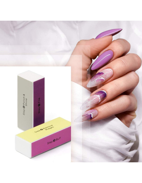 Bloque de Pulido de Uñas AHIER 10 Piezas 4 Vías Colorido