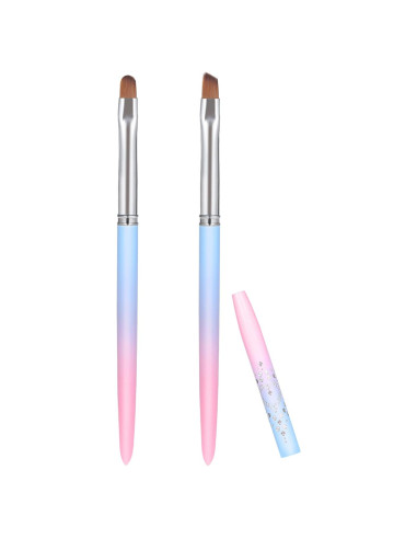 2 Pinceles de Limpieza para Uñas SAVITA - Redondo y Angulado