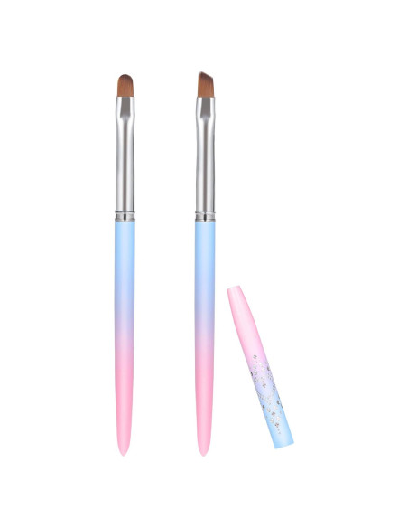 2 Pinceles de Limpieza para Uñas SAVITA - Redondo y Angulado