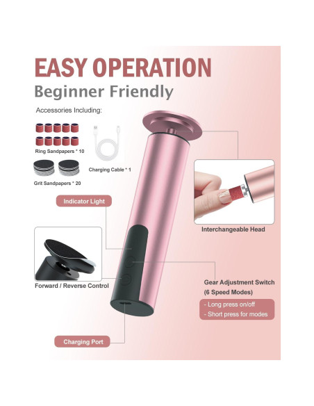 Removedor de Callos Eléctrico Laikme 2 en 1 con 6 Velocidades