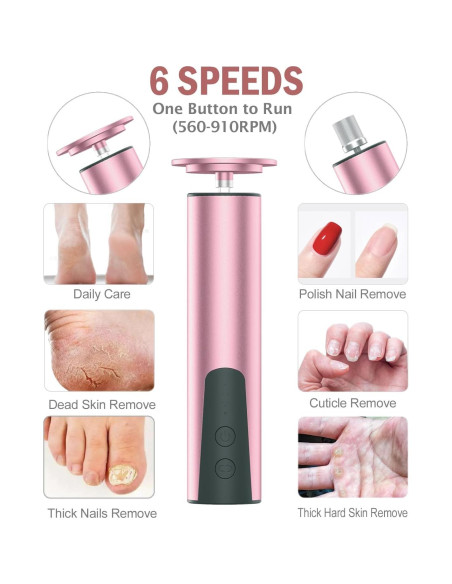 Removedor de Callos Eléctrico Laikme 2 en 1 con 6 Velocidades