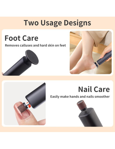 Removedor de Callos Eléctrico FyndAna 2 en 1 Inalámbrico 6 Velocidades