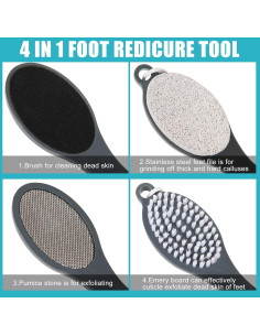 Removedor de Callos 4 en 1 Yclin - Lima de Pies Gris 2