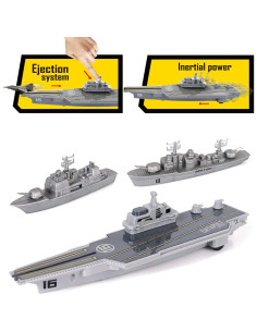 Set de Juguetes de Portaaviones WASK - Barco de Guerra y Jets 2