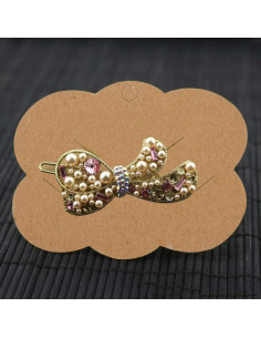 100 Tarjetas de Exhibición de Cartón Kraft Natudeco 7x8.8cm 2