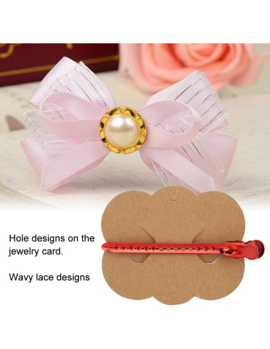 100 Tarjetas de Exhibición de Cartón Kraft Natudeco 7x8.8cm