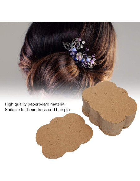 100 Tarjetas de Exhibición de Cartón Kraft Natudeco 7x8.8cm