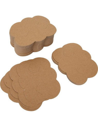 100 Tarjetas de Exhibición de Cartón Kraft Natudeco 7x8.8cm