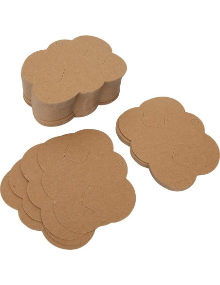 100 Tarjetas de Exhibición de Cartón Kraft Natudeco 7x8.8cm