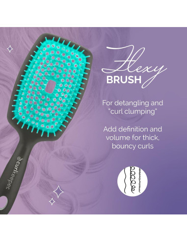 Cepillo Desenredante Flexy Curl Keeper Turquesa 24cm