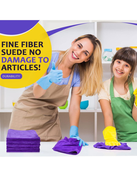 Paños de Microfibra Nuenen 40x40 cm Morado 60 Pcs Ultra Absorbentes