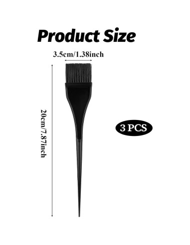 Set de 3 Brochas para Tinte de Cabello - Aplicación Profesional
