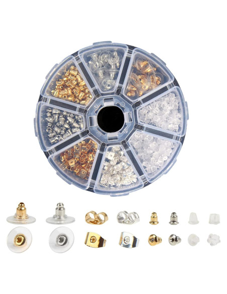 Kit de 452 Respaldos para Pendientes Hokoad - 8 Estilos Variados