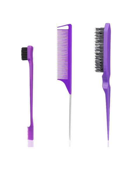 Juego de 3 Cepillos para Cabello BRIMFULITE - Púrpura