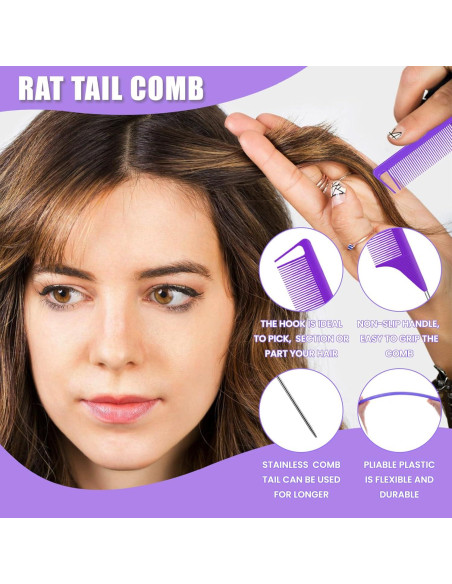 Juego de 3 Cepillos para Cabello BRIMFULITE - Púrpura