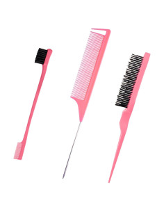 Set de 3 Cepillos para Cabello HN - Control de Bordes Rosa